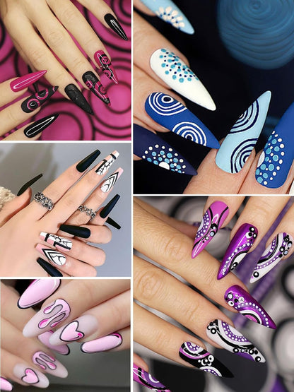 3D Nail Art Pens Set – DIY Nail Drawing & Dotting Tools for Creative Manicure