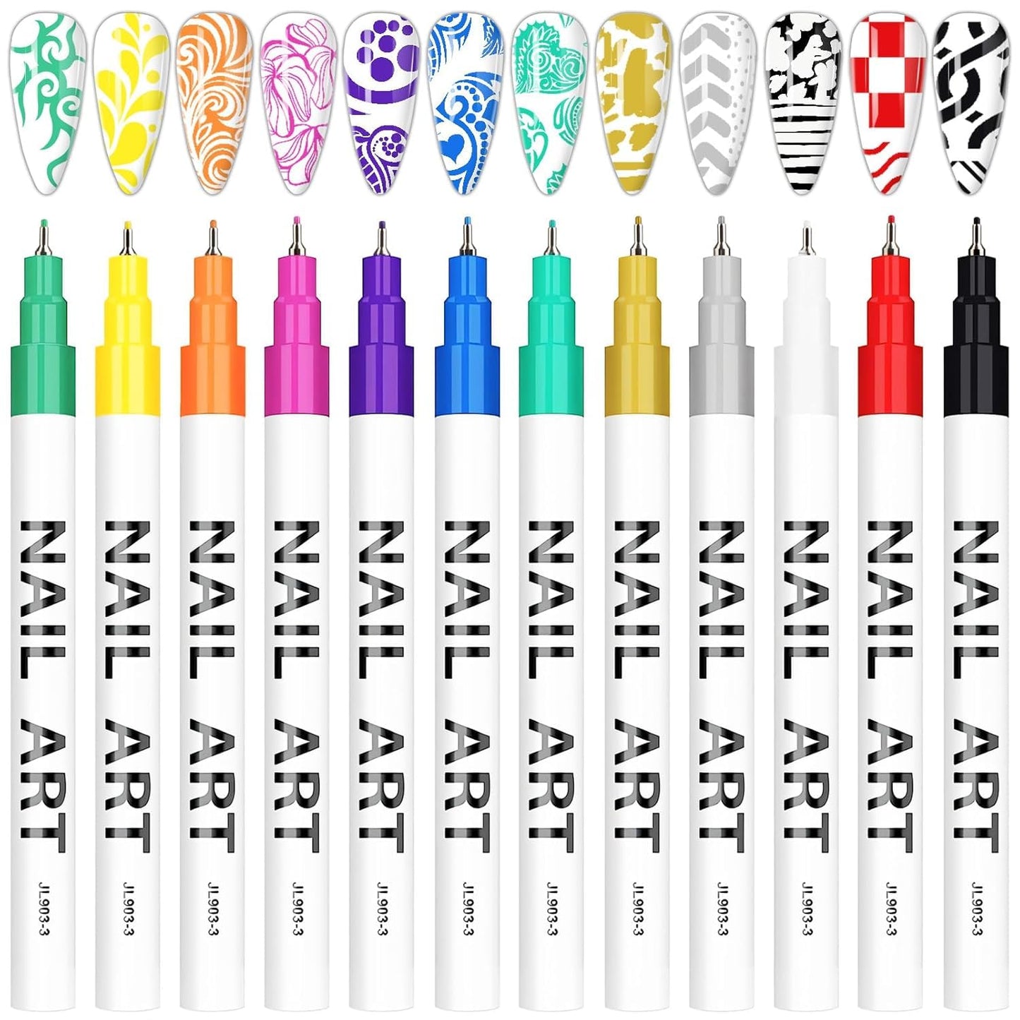 3D Nail Art Pens Set – DIY Nail Drawing & Dotting Tools for Creative Manicure