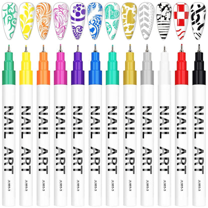 3D Nail Art Pens Set – DIY Nail Drawing & Dotting Tools for Creative Manicure