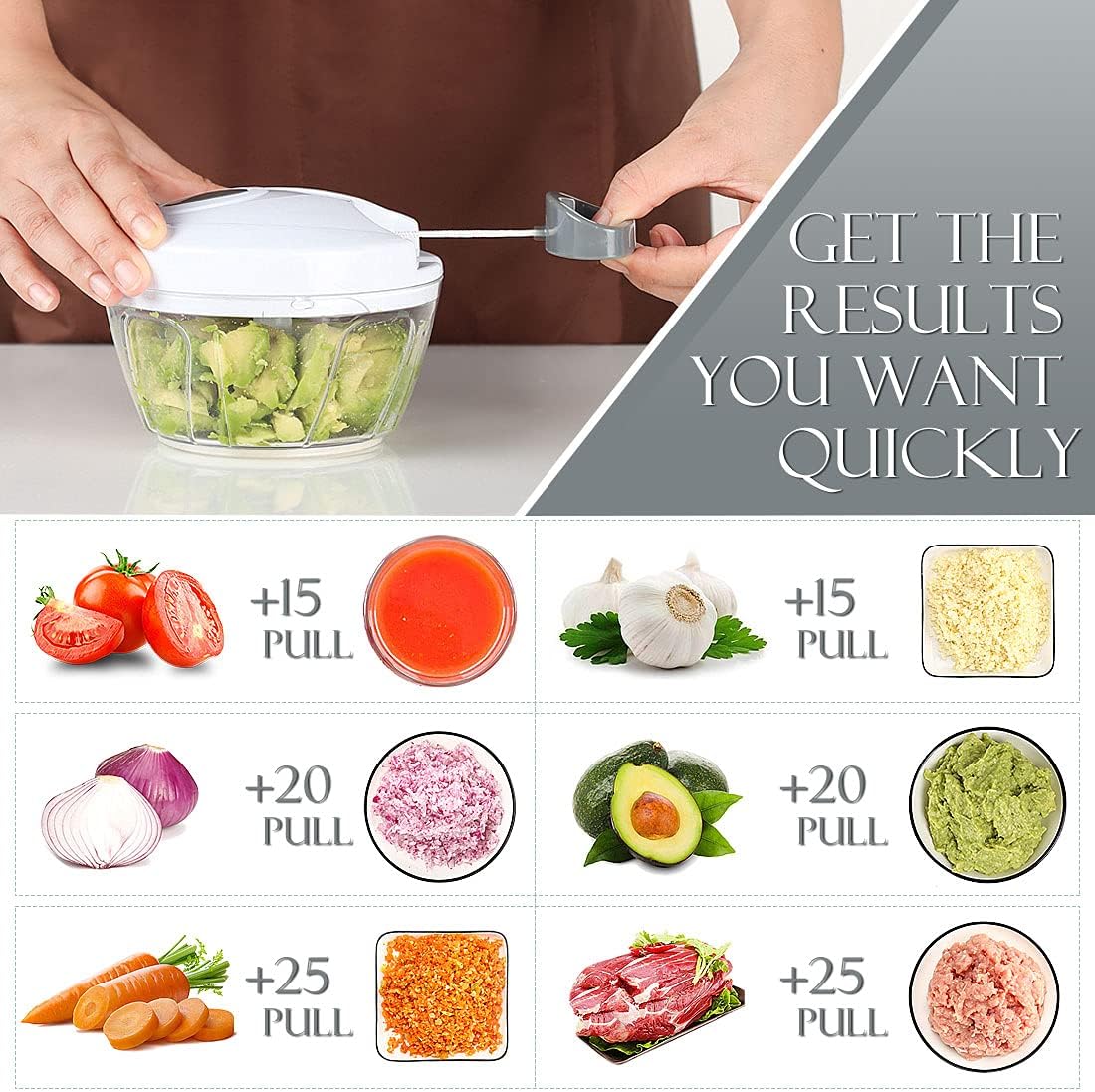 Manual Food Processor Vegetable Chopper