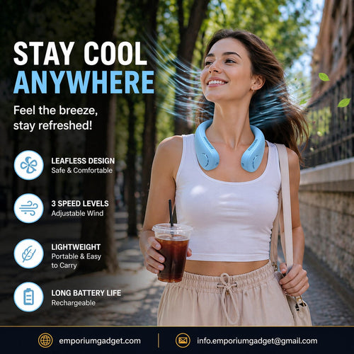 Hands Free Bladeless Portable Neck Fan
