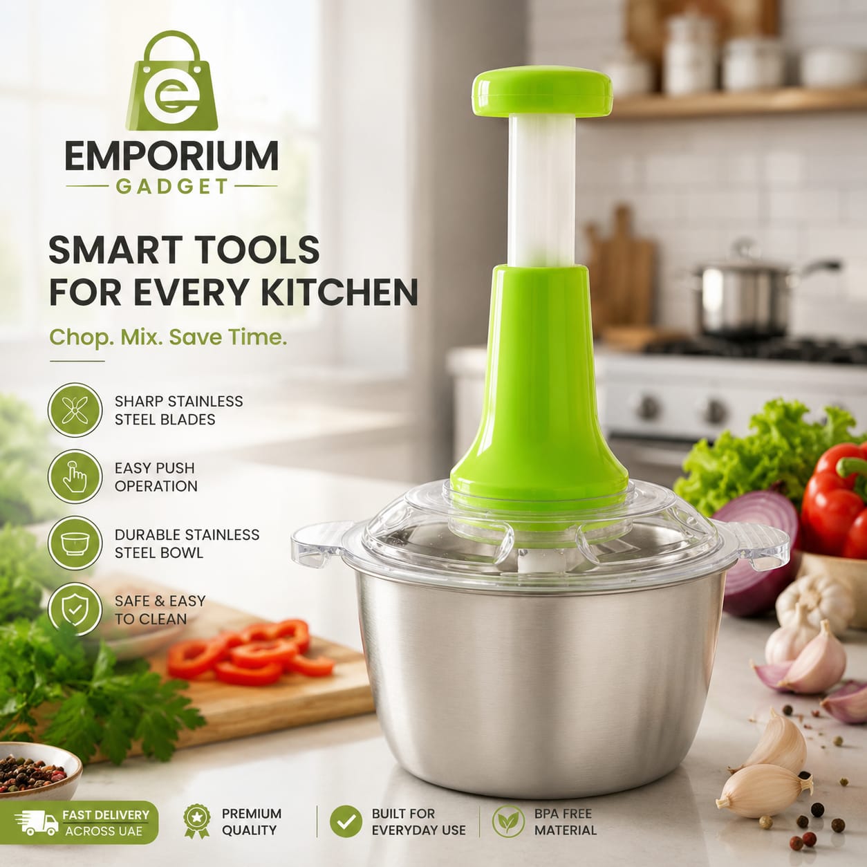 Multi-Function Hand Press Chopper